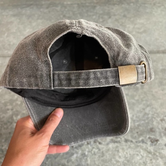 Steve Madden Bad Hair Day Embroidered Hat Cap Charcoal Gray Vintage Distressed - Picture 7 of 9